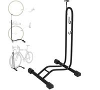 SPORTNOW Bike Rack Vertical & Horizontal Bike Stand Black | Bicycle Storage Stand, Adjustable Hooks, For 24"-29" and 700c Wheels, Garage Indoor Outdoor Use