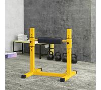 SPORTNOW Bulgarian Split Squat Stand, 12-Level Leg Training Machine, Yellow