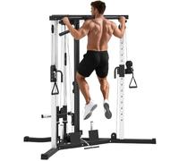 SPORTNOW Cable Crossover Machine 15 Adjustable Positions with Pull Up Bars | Multifunctional Home Gym Equipment, High and Low Pulleys, Strength Training Workout Station, Full Body Fitness