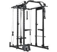 Sportnow Cable Crossover Machine, 300Kg Multi Gym Cable Pulley System In Black Black