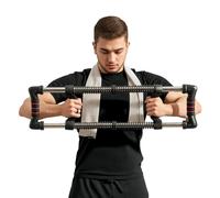 Sportnow Chest Expander With 10-50Kg Adjustable Resistance For Men, Women In Black Black