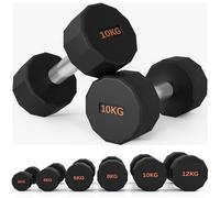 2 X 10kg SPORTNOW Dumbbells Weights Set With 12-Sided Shape And Non-Slip Grip | TJ Hughes