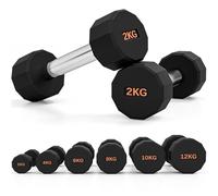 SPORTNOW Dumbbells Set, Hand Weights Pair with 12-Sided Shape and Non-Slip Grip for Men Women Home Gym Workout, 2 x 2kg