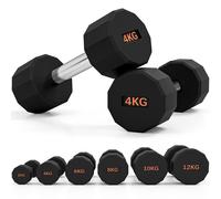 SPORTNOW Dumbbells Set Hand Weights Pair with 12Sided Shape and NonSlip Gri