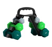 SPORTNOW Dumbbells Set with Carry Storage Rack, Set of 6 Weights for Home Gym, Kettlebell Training Weight Lifting Exercise, 2 x 1kg, 2 x 3kg, 2 x 5kg, Grey