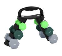SPORTNOW Dumbbells Set With Storage Rack - 2 X 1kg - 2 X 2kg - 2 X 3kg - Green | TJ Hughes
