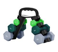 SPORTNOW Dumbbells Set with Storage Rack, 2 x 1kg, 2 x 3kg, 2 x 5kg, Green, Green