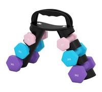 SPORTNOW Dumbbells Set With Storage Rack - 2 X 1kg - 2 X 2kg - 2 X 3kg - Pink | TJ Hughes