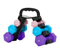 SPORTNOW Dumbbells Set with Storage Rack, 2 x 1kg, 2 x 3kg, 2 x 5kg, Pink, Pink