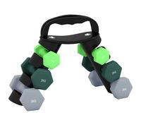 SPORTNOW Dumbbells Set with Storage Rack, 2 x 1kg, 2 x 2kg, 2 x 3kg, Green