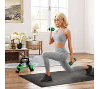 SPORTNOW Dumbbells Set with Carry Storage Rack - 2 x 1kg - 2 x 2kg - 2 x 3kg | TJ Hughes Green