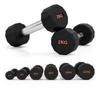 SPORTNOW Dumbbells Set, Hand Weights Pair with 12-Sided Shape and Non-Slip Grip for Men Women Home Gym Workout, 2 x 2kg