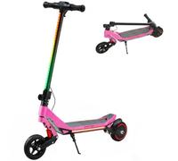SPORTNOW Electric Scooter for Kids Dual Suspension Foldable Age 6-14 | LED Display, RGB Lights, Up to 16km/h, 12km Range, 6.5" Solid Wheels, Kick-to-Start, for Boys Girls