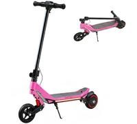SPORTNOW Electric Scooter for Kids, Foldable Kids Scooter for Age 6-14 with LED Display, RGB lights, Up to 16km/h, Maximum Range 12km, Kick-to-Start, for Boys and Girls, Pink