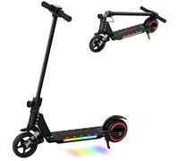 SPORTNOW Electric Scooter for Kids, Foldable Scooter for Age 6-14 with Dual Brakes, Up to 14 KM/H, Maximum Range 6 KM, 6.8kg Lightweight, Front Suspension, LED Colourful Lights, Black