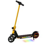 SPORTNOW Electric Scooter for Kids, Foldable E Scooter for Age 6-14 with Dual Brakes, Up to 14 KM/H, Maximum Range 6 KM, 6.8kg Lightweight, Front Suspension, LED Colourful Lights, Black