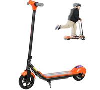 SPORTNOW Electric Scooter for Kids, Lightweight E Scooter for Age 6-14 with LED Display, RGB lights, Up to 10km/h, Maximum Range 8km, Kick-to-Start, for Boys and Girls, Orange