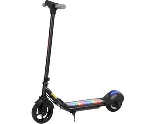 SPORTNOW Electric Scooter for Kids, Lightweight Kids Scooter for Age 6-14 with LED Display, RGB lights, Up to 10km/h, Maximum Range 8km, Kick-to-Start, for Boys and Girls, Black