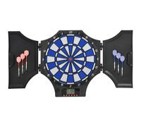 SPORTNOW Electronic Dartboard Set w/ 31 Games for 8 Players, Dart Board Set w/ Cabinet, 6 Soft Darts & Spare Tips, LCD Scoring Indicator Aosom UK