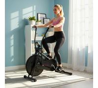 Sportnow Exercise Bike With Adjustable Seat, Lcd Display, Smooth Belt Drive, Black