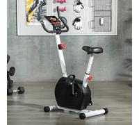 SPORTNOW Exercise Bike with Heart Rate Sensor for Home Use, Grey - White - 85L x 43W x 125Hcm