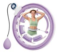 SPORTNOW Fitness Hula Hoop for Adults, 16 Detachable Knots | Smart Weighted Hula Ring, 360 Degrees Auto-Rotating Ball, Digital Counter, Massage Hula Circle for Weight Loss
