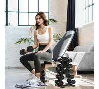 SPORTNOW Five-Tier Weight Tree, Steel Dumbbell Rack for Home Gym Exercise - 66H x 35L x 33Wcm