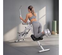 SPORTNOW Foldable 2-in-1 Ab Machine and Stair Stepper for Core, White, White