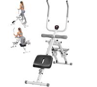 SPORTNOW Foldable 2-in-1 Ab Machine and Stair Stepper for Core, White, White