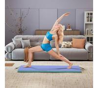 Sportnow Foldable Gymnastics Mat, Folding Gym Mat For Yoga, Green & Purple