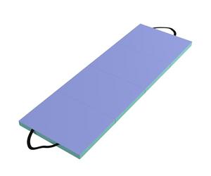 SPORTNOW Foldable Gymnastics Mat Four Folding 6 ft Long Green & Purple | Thick Exercise Tumbling Mat, Carrying Handles, Folding Gym Pad, for Yoga, Fitness, Pilates