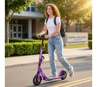 SPORTNOW Foldable Kick Scooter Height Adjustable Handlebar Adult Purple