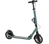 Sportnow Foldable Kick Scooter, Adult Scooters With Big Wheels, Silver Tone In Green Green