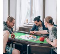 Sportnow Foldable Poker Mat 10 Player Table Top With Cup Holders, Carry Bag In Green Green