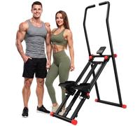 SPORTNOW Stair Stepper for Home Gym with 3 Resistances Foldable LCD | Vertical Stair Climber Workout Machine, Adjustable Handlebar, Phone Holder, Full Body Exercise, Max Load 150 kg