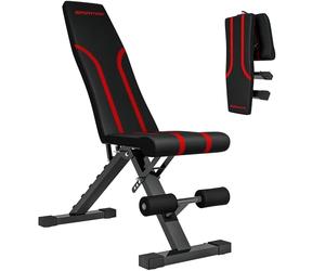 SPORTNOW Foldable Weight Bench, Adjustable Incline Flat Bench Press with 6-Level Backrest, 4-Level Seat, Leg Extension for Home Gym Workout Full Body Strength Training