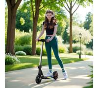 SPORTNOW Electric Scooter for Kids, Foldable E Scooter for Age 6-14 with Dual Brakes, Up to 14 KM/H, Maximum Range 6 KM, 6.8kg Lightweight, Front Suspension, LED Colourful Lights, Black
