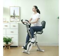 Sportnow Folding Exercise Bike With Arm Bands And Hand Pulse Sensor, White
