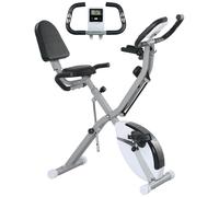 Folding Exercise Bike with Arm Bands and Hand Pulse Sensor, White SPORTNOW White One Size