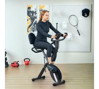 Folding Exercise Bike with Arm Bands and Hand Pulse Sensor, Black SPORTNOW Black One Size