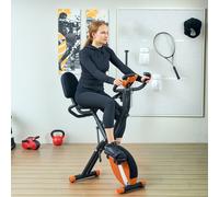 SPORTNOW Folding Exercise Bike with Arm Bands & Hand Pulse Sensor, Orange SPORTNOW Orange
