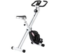 SPORTNOW Folding Exercise Bike with Heart-Rate Sensor for Home Use, Black/White - Black and White - 97L x 43W x 110Hcm