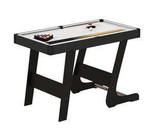 SPORTNOW Folding Pool Table Set, 104cm Mini Snooker Table with 2 Cues, 16 Balls, Chalk, Triangle, Brush, Portable Billiards Table for Youth and Adults, Grey