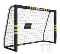 SPORTNOW Football Goal, Portable Football Net with Ground Stakes | Thick EPE Foam Padding, PVC Tube Covers, Metal Frame, Training Equipment, Garden Indoor Outdoor Play, Easy Assembly