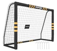 SPORTNOW Football Goal, Portable Football Net with Ground Stakes | Thick EPE Foam Padding, PVC Tube Covers, Metal Frame, Training Equipment, Garden Indoor Outdoor Play, Easy Assembly