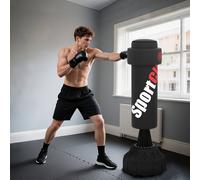 SPORTNOW Freestanding Punching Bag, 175cm Boxing Bag with Stand, Hand Wrap in Black SPORTNOW Black