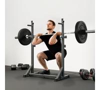 Sportnow Heavy Duty Squat Rack, Adjustable Weight Barbell Stand, For Home, Gym