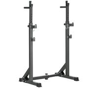 SPORTNOW Heavy Duty Squat Rack, Adjustable Weight Barbell Stand for Home Gym - 60-87W x 65D x 121-158Hcm
