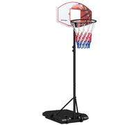 SPORTNOW Height Adjustable Basketball Hoop and Stand, Free Standing Basketball Stand Net Set System w/ Wheels, Enlarged Base, PE Backboard, 179-209cm Black, Clear, Orange