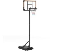 SPORTNOW Basketball Backboard Hoop Net Set System w/ Wheels, 182-213cm - Black
